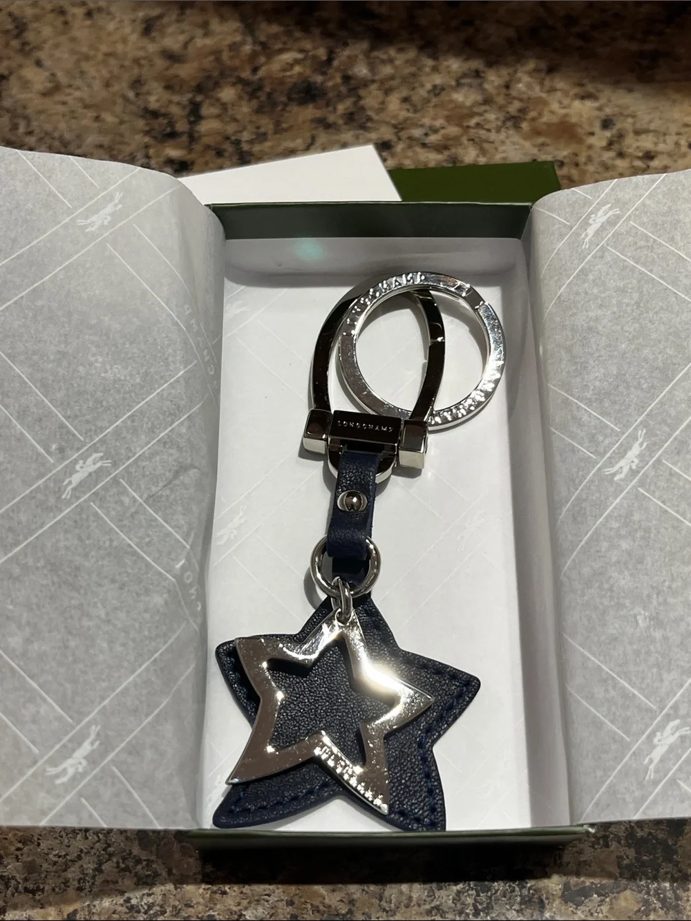 Longchamp Le Pilate Cuir Key Ring
